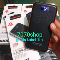 powerbank delcell 10500 mah lcd numero real kapasitas bergaransi