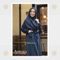 Adhara Dress Navy By Greenism Gamis Cantik Casual Syari