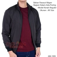 Jaket Parasut Polos Pria Kerah Baseball - JAK 2301