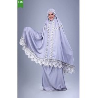 GARSEL Women Mukena Shalat Muslimah Wanita Silver FAI 3029 murah ori