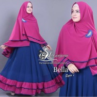 BEST SELLER- gamis syari MUSLIMAH BAHAN jersey premium HQ MOTIF BELLA