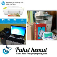 Paket fotocopy 4570 + printer hp + 2135 + 1 set komputer + paket usaha