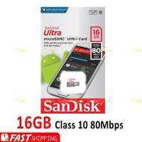 Micro Sd Sandisk 16Gb Ultra Class10 80Mb S Memory Card Class 10 16 Gb