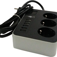 Stop kontak 3 Power Socket 6 USB Charging Colokan kabel Listrik B-T09