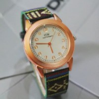 Jam tangan dw wanita tribal batik watch vintage retro anak remaja gaul