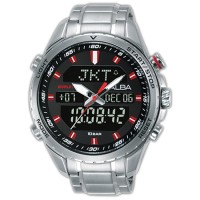 Jam Tangan Pria AZ4061 - Alba Digital AZ4061X1 World Time Black Dial