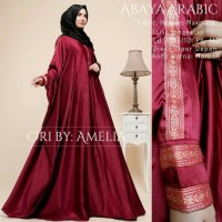 Jual Dress Abaya Eksklusive Hermes Maxmara Maroon List Songket Original Murah