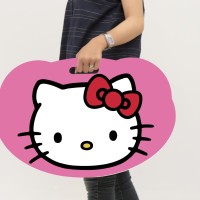 Meja belajar lipat anak dari kayu - Hello Kitty