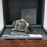 Jam Tangan Pria Corum Skeleton + Box Original