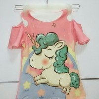 hm Blouse Pink Unicorn Kids kaos pakaian anak perempuan baju