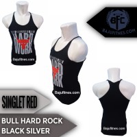 Foto Tanktop Gym Body Combat Pria Tali Kecil-SINGLET UA RESPECT BLACK