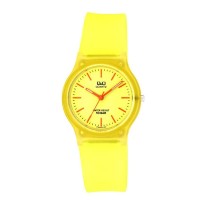 Jam Tangan Wanita Q&Q VP46J033Y Original Warna Kuning Strap Karet