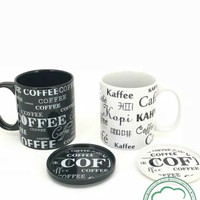 Cangki + Tutup full print coffee/ Mug teh/ Gelas kopi/ Gelas Keramik