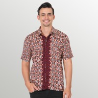 Adikusuma Hem Batik Persegi - Merah