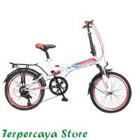Element Folding Element 69 Shimano 7 Speed Sepeda Lipat - Putih 20 Inc
