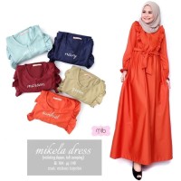 Mikela dres gamis maxy polos katun toyobo adem busui ori mlb