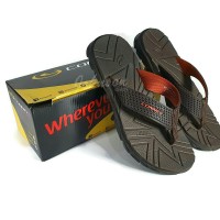 Sandal Jepit Pria CONNEC - LEGACY Coklat Tua / Bata ORIGINAL