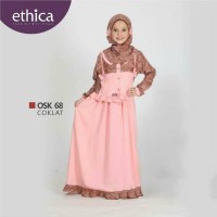 READY SALE gamis anak OSK 68 coklat No.6 by Ethica