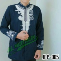 Busana muslim pria baju koko jas koko jasko warna biru dongker jbp005