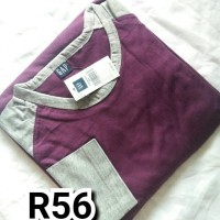 Kaos raglan lengan panjang ungu abu R56