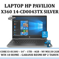 Laptop HP Pavilion x360 - 14-cd0043tx - i3-8130U/4GB/14