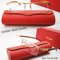 Kacamata Cartier Half frame kayu asli kualitas premium - Mewah