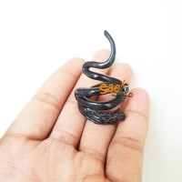 CINCIN AKAR BAHAR HITAM LENTUR - UKIR NAGA GALAK TERLARIS