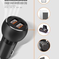 LDNIO C503Q CAR CHARGER TRAVEL MOBIL 2 PORT USB ORIGINAL QUALCOMM 3.0