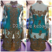 kebaya modern tunik hijau toska