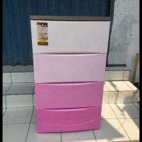TERLENGKAP lemari plastik 4 laci olymplast warna pink ODC M 04 TERBARU