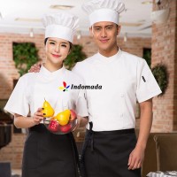 Indomada Seragam Baju Koki Chef Dewasa Profesional Chef Apparel Unisex