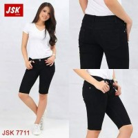 Celana Pendek 3/4 Polos Jeans Wanita JSK 4 Varian Warna