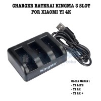 Kingma Charger Baterai 3 Slot untuk Xiaomi Yi 4K Yi LITE Action Camera