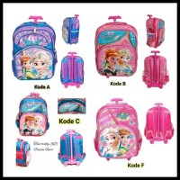 SALE Tas troli anak sekolah trolley roda dorong ransel frozen