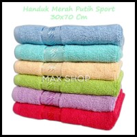 KOMPLIT Handuk Muka Merk Merah Putih Polos 30x70cm Handuk Kecil Sport