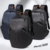 Tas Ransel Laptop Fashion dengan USB Charger Port - Black