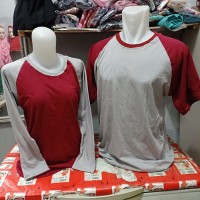 kaos couple raglan marun abu dan abu marun