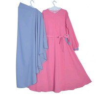 MODEL BARU Gamis Syari Muslimah Renda Set Khimar jilbab syari
