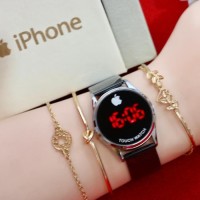 Jam Tangan Wanita Iphone LED Touch Watch PW138 Free Baterai,Gelang&Box