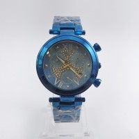 Jam Tangan Arloji Wanita GC Rantai Permata Stainless Warna Biru