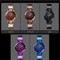 Jam Tangan Wanita Cewek Original Tali Rantai SKMEI 9180 Anti Air Hitam