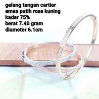 gelang cartier emas kubing putih rosegold kadar 75%