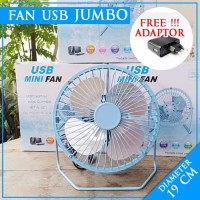 promo Kipas Angin Fan USB JUMBO Diameter 19cm FREE Adapt