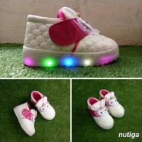 Ima Sepatu Anak Perempuan Led Boots Karakter - 24, Putih