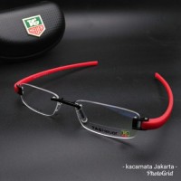 Tag Heuer Bor 5069 ( Hitam Merah ) Frameles Kacamata Bor Pria Wanita