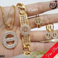 Harga set perhiasan xuping lapis emas anting cincin kalung gelang | Pembandingharga.com