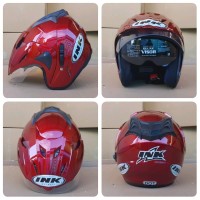 helm ink cx22 t1 double visor kw super merah maron mumer g Berkualitas
