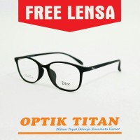 Frame Kacamata Minus Baca Pria Wanita Lentur 2092 Hitam Doff Murah
