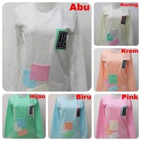 BAJU ATASAN WANITA POLOS TERBARU THALIA KAOS WANITA LENGAN PANJANG