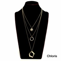 Aksesoris Kalung Wanita Rantai Susun Choker Liontin Ring 35